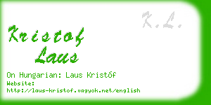 kristof laus business card